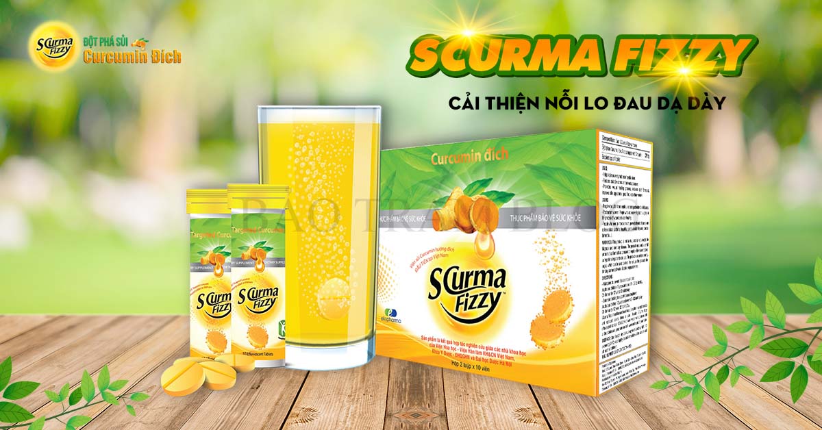 Scurma Fizzy 1 Viên Sủi Dạ Dày Nano Curcumin