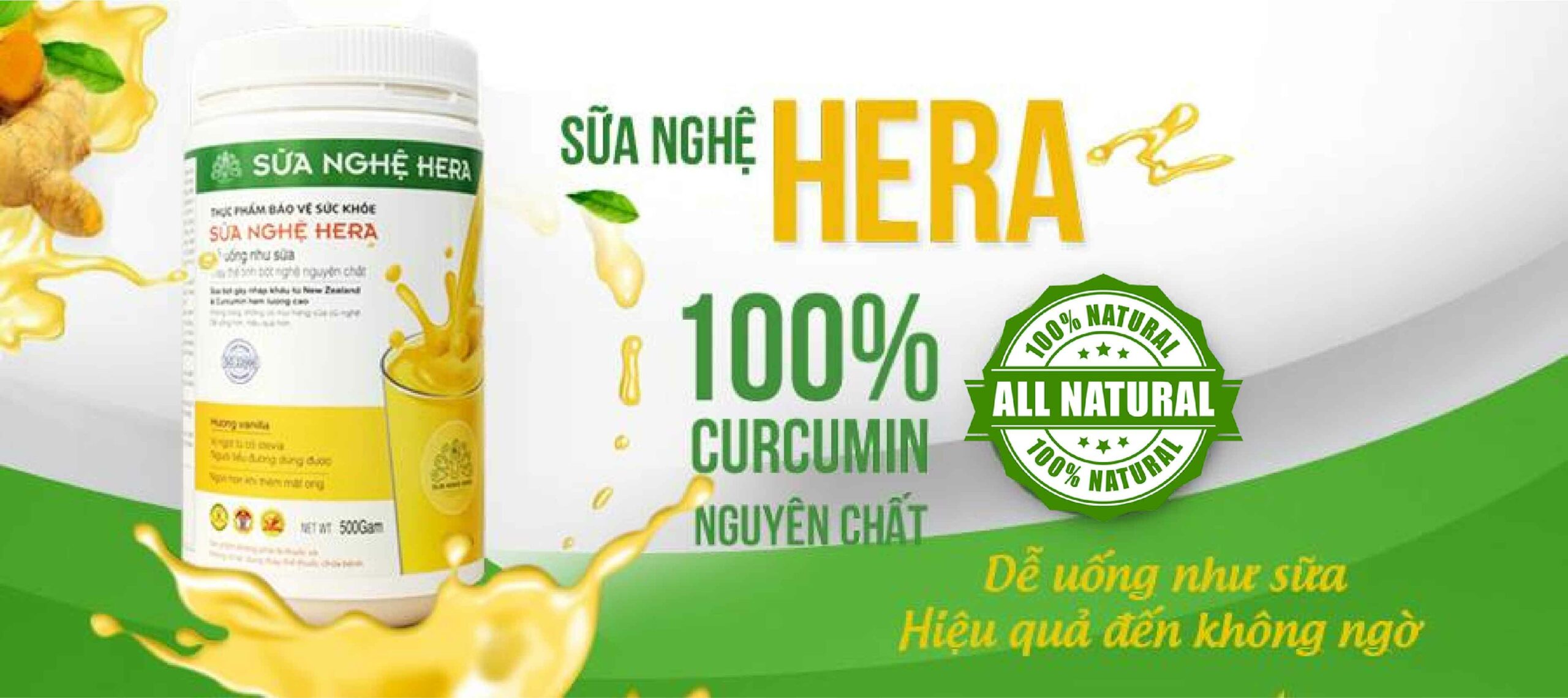 Sữa Nghệ Hera có hàm lượng Curcumin hiệu quả gấp 10 lần Tinh bột nghệ thông thường